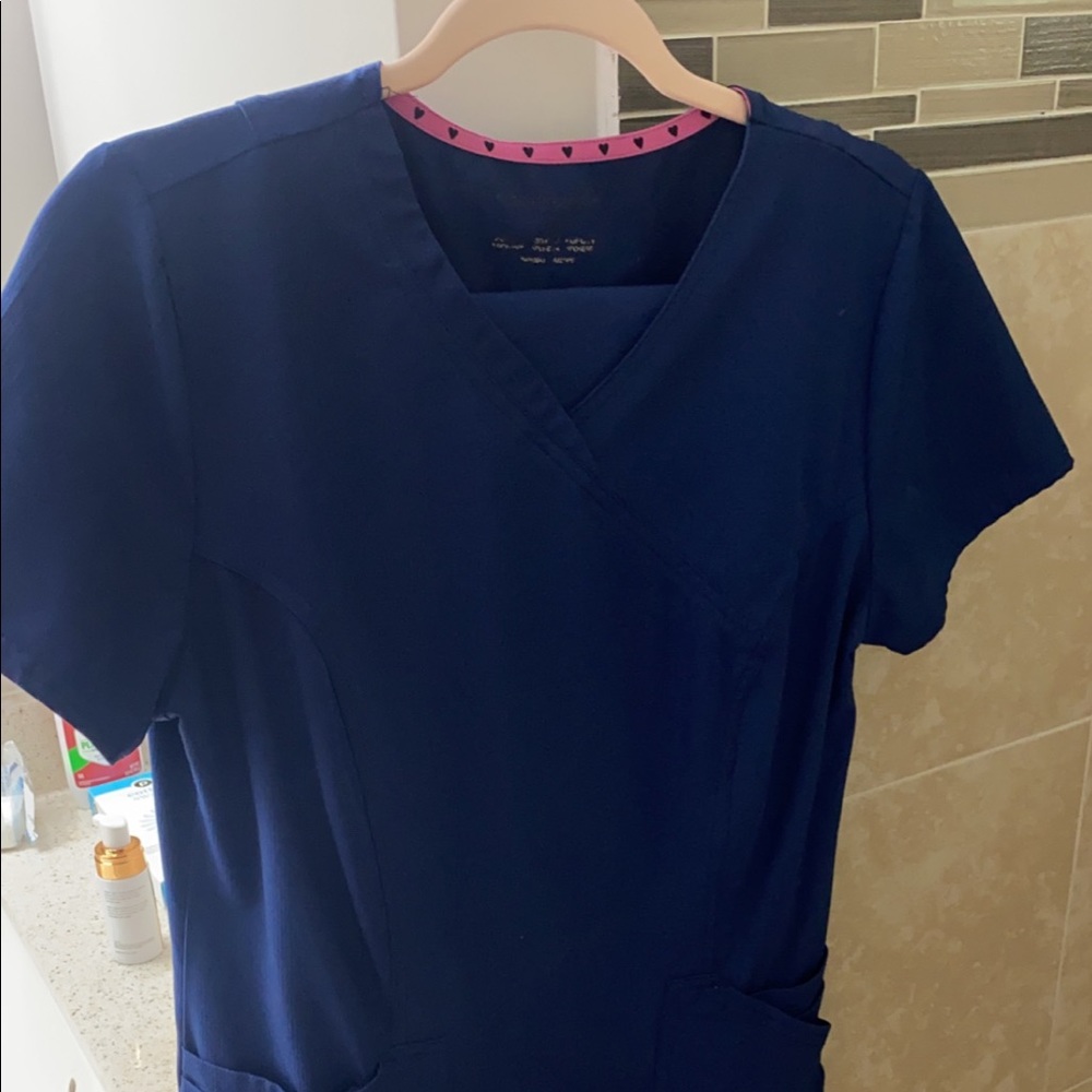 Navy blue Heart Soul scrub set (size small)